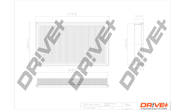 Воздушный фильтр   DP1110.10.0069   Dr!ve+