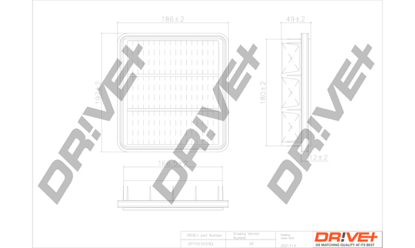 Повітряний фільтр   DP1110.10.0162   Dr!ve+