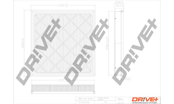 Повітряний фільтр   DP1110.10.0191   Dr!ve+