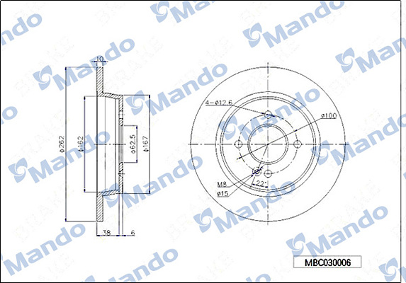 Тормозной диск   MBC030006   MANDO