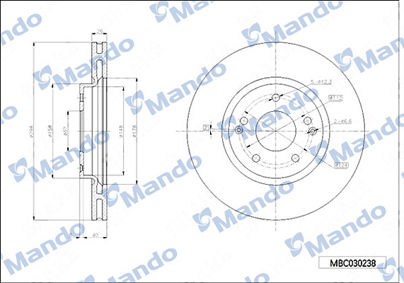 Тормозной диск   MBC030238   MANDO