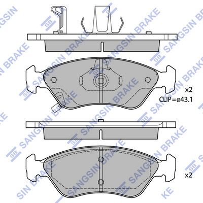 Комплект тормозных колодок, дисковый тормоз   SP1079-F   Hi-Q