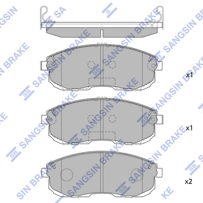 Комплект тормозных колодок, дисковый тормоз   SP1107-F   Hi-Q