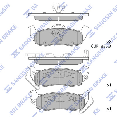 Комплект гальмівних накладок, дискове гальмо   SP1512   Hi-Q