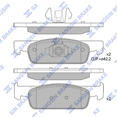 Комплект тормозных колодок, дисковый тормоз   SP1787   Hi-Q