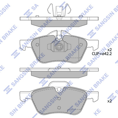 Комплект тормозных колодок, дисковый тормоз   SP2243   Hi-Q