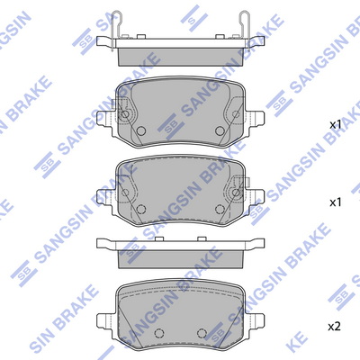 Комплект гальмівних накладок, дискове гальмо   SP4411   Hi-Q