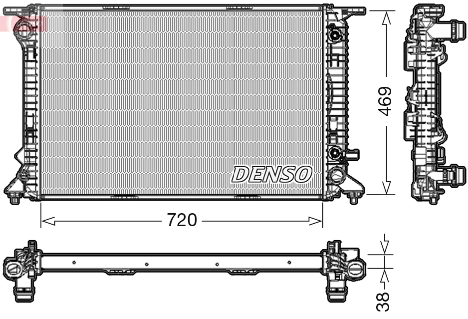 Радиатор, охлаждение двигателя   DRM02023   DENSO