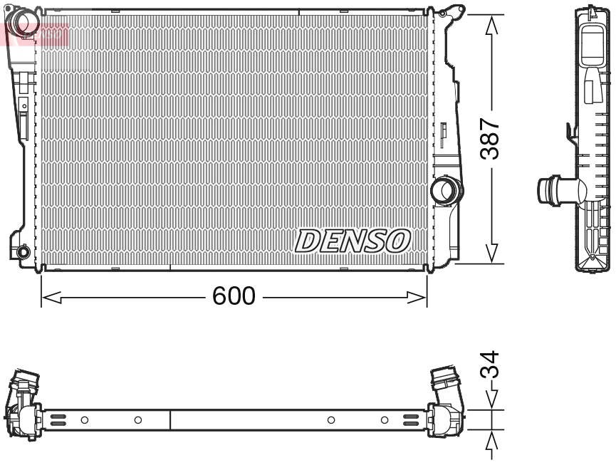 Радиатор, охлаждение двигателя   DRM05006   DENSO