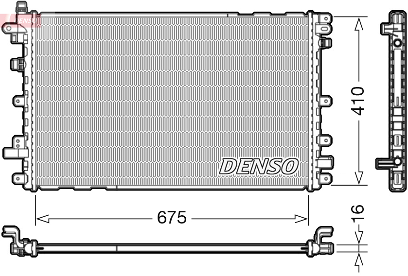 Радіатор, система охолодження двигуна   DRM20113   DENSO