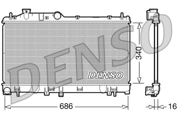 Радіатор, система охолодження двигуна   DRM36007   DENSO