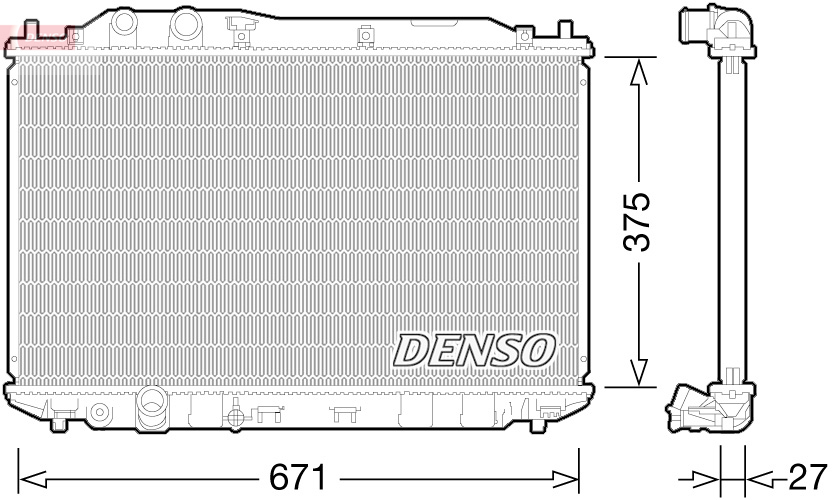 Радіатор, система охолодження двигуна   DRM40029   DENSO