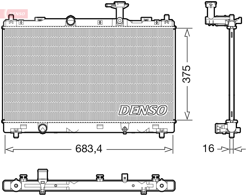 Радиатор, охлаждение двигателя   DRM47038   DENSO