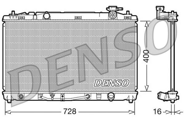 Радіатор, система охолодження двигуна   DRM50042   DENSO