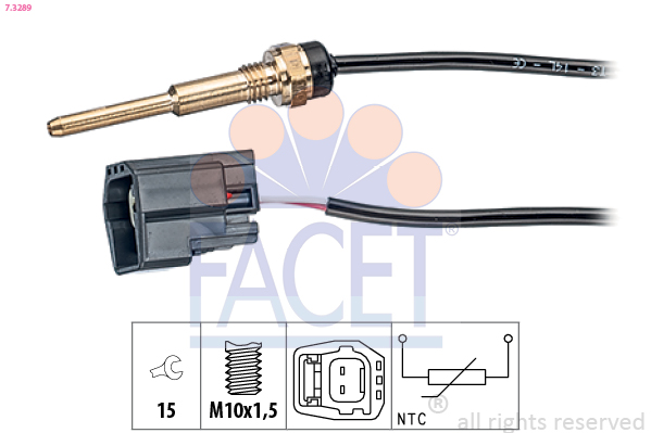 Датчик, температура охолоджувальної рідини   7.3289   FACET