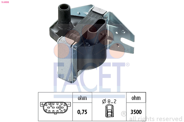 Котушка запалювання   9.6008   FACET