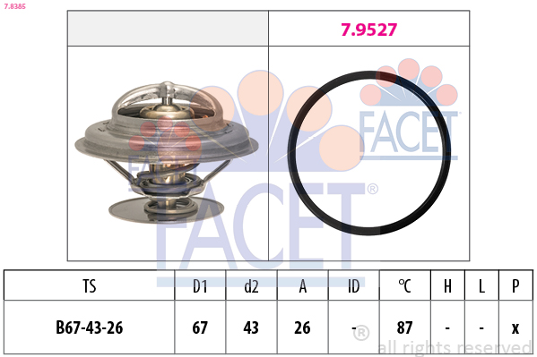 Термостат, охлаждающая жидкость   7.8385   FACET