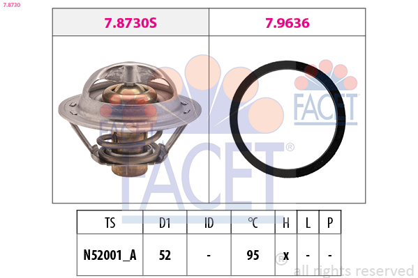 Термостат, охлаждающая жидкость   7.8730   FACET