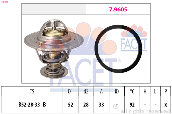 Термостат, охлаждающая жидкость   7.8928   FACET