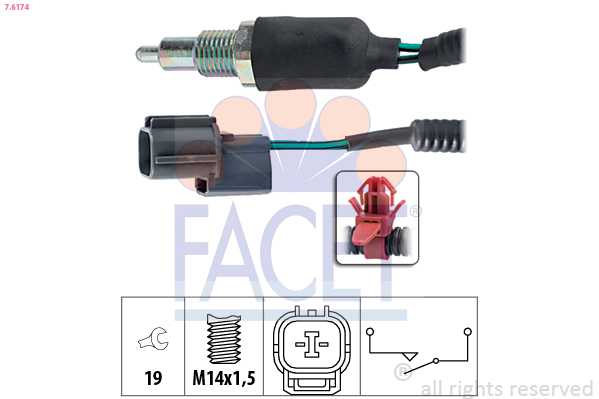 Выключатель, фара заднего хода   7.6174   FACET