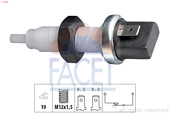 Выключатель фонаря сигнала торможения   7.1000   FACET
