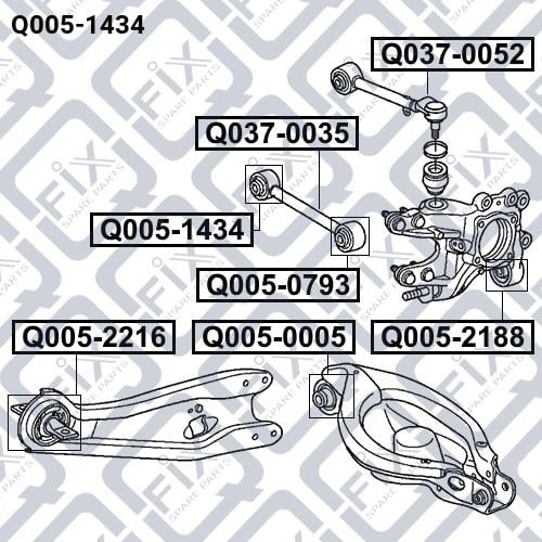 Сайлентблок задньої тяги, Q-FIX Q0051434 Сайлентблок задньої тяги, Q-FIX Q0051434