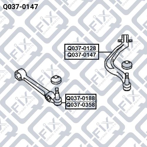 Важіль косою передній правий, Q-FIX Q0370147 Важіль косою передній правий, Q-FIX Q0370147