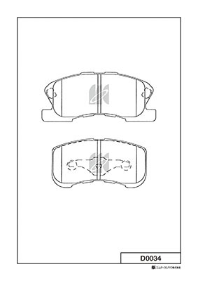 Комплект тормозных колодок, дисковый тормоз   D0034   MK Kashiyama