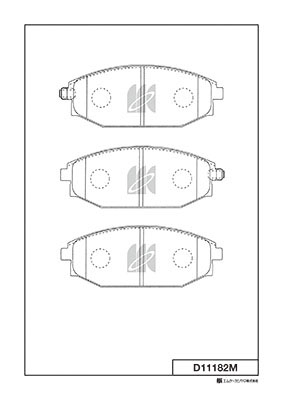 Комплект гальмівних накладок, дискове гальмо   D11182M   MK Kashiyama