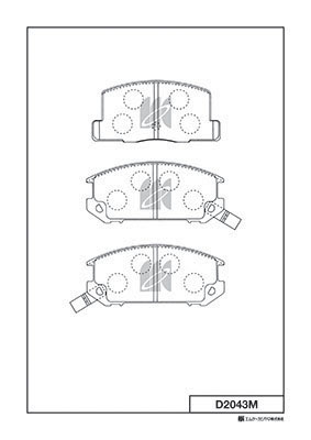 Комплект гальмівних накладок, дискове гальмо   D2043M   MK Kashiyama