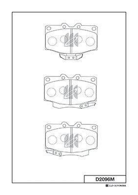 Комплект гальмівних накладок, дискове гальмо   D2096M   MK Kashiyama