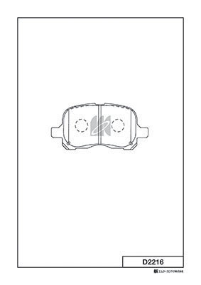 Комплект тормозных колодок, дисковый тормоз   D2216   MK Kashiyama