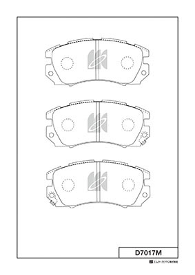 Комплект гальмівних накладок, дискове гальмо   D7017M   MK Kashiyama