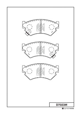 Комплект гальмівних накладок, дискове гальмо   D7023M   MK Kashiyama