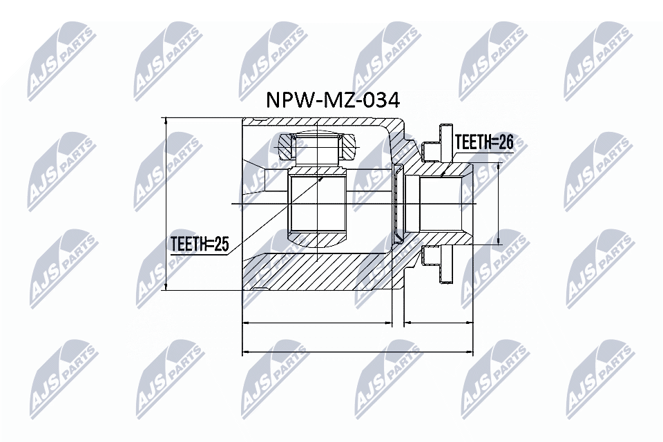 Комплект шарнірів, приводний вал   NPW-MZ-034   NTY