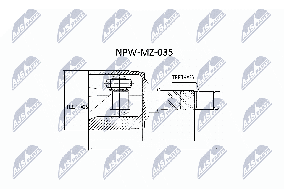 Шарнирный комплект, приводной вал   NPW-MZ-035   NTY