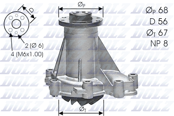 Водяной насос, охлаждение двигателя   M176   DOLZ