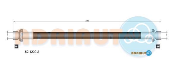 Тормозной шланг   52.1209.2   ADRIAUTO