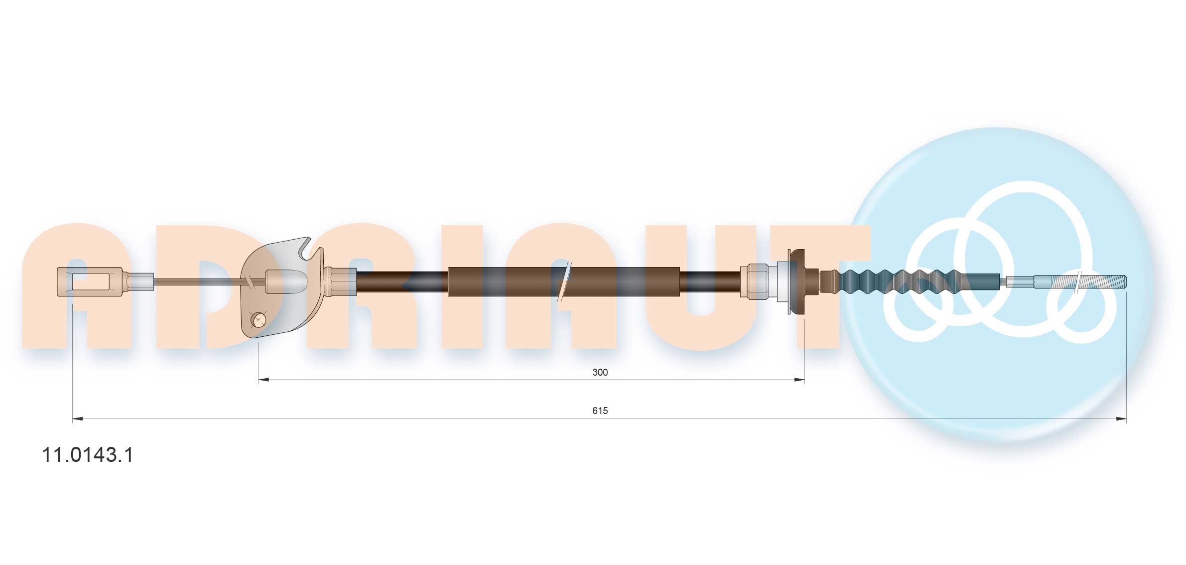 Тросовий привод, привод зчеплення   11.0143.1   ADRIAUTO