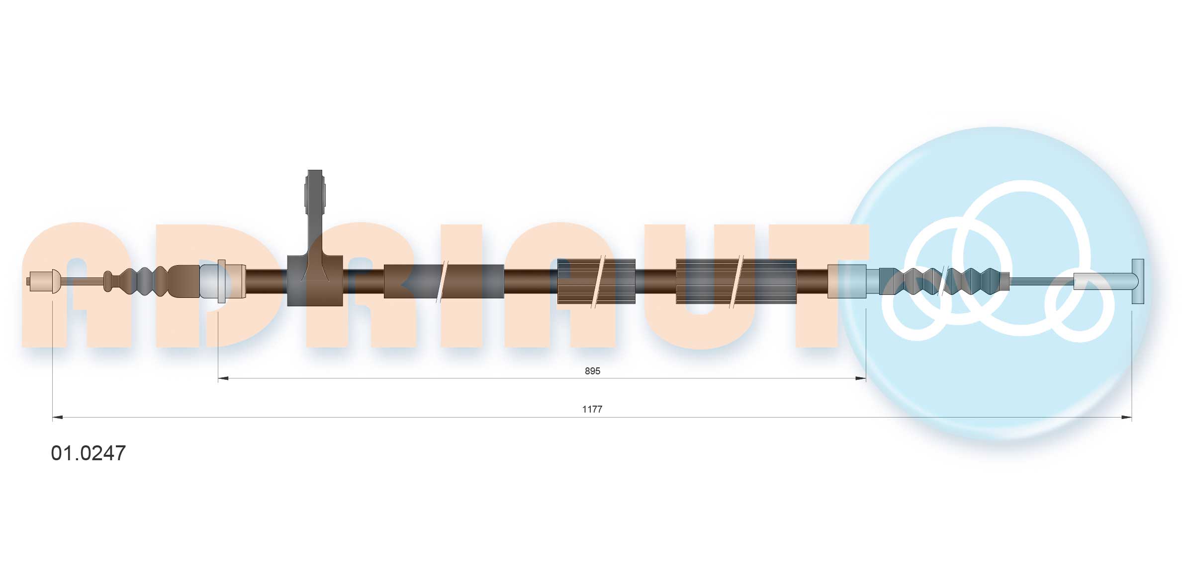 Тросовий привод, стоянкове гальмо   01.0247   ADRIAUTO