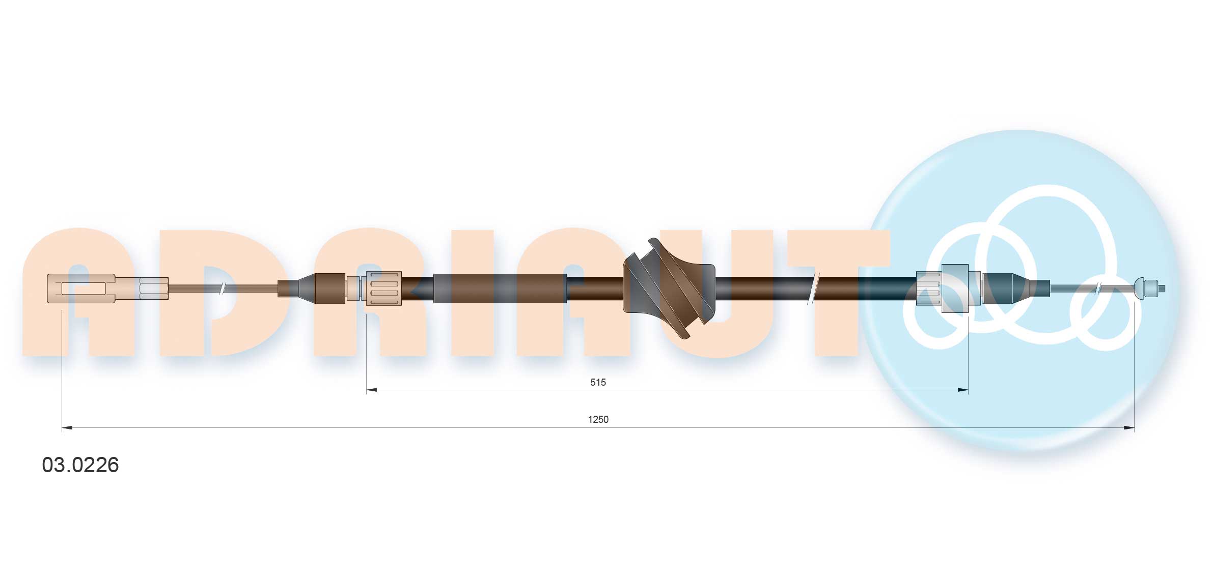 Тросовий привод, стоянкове гальмо   03.0226   ADRIAUTO