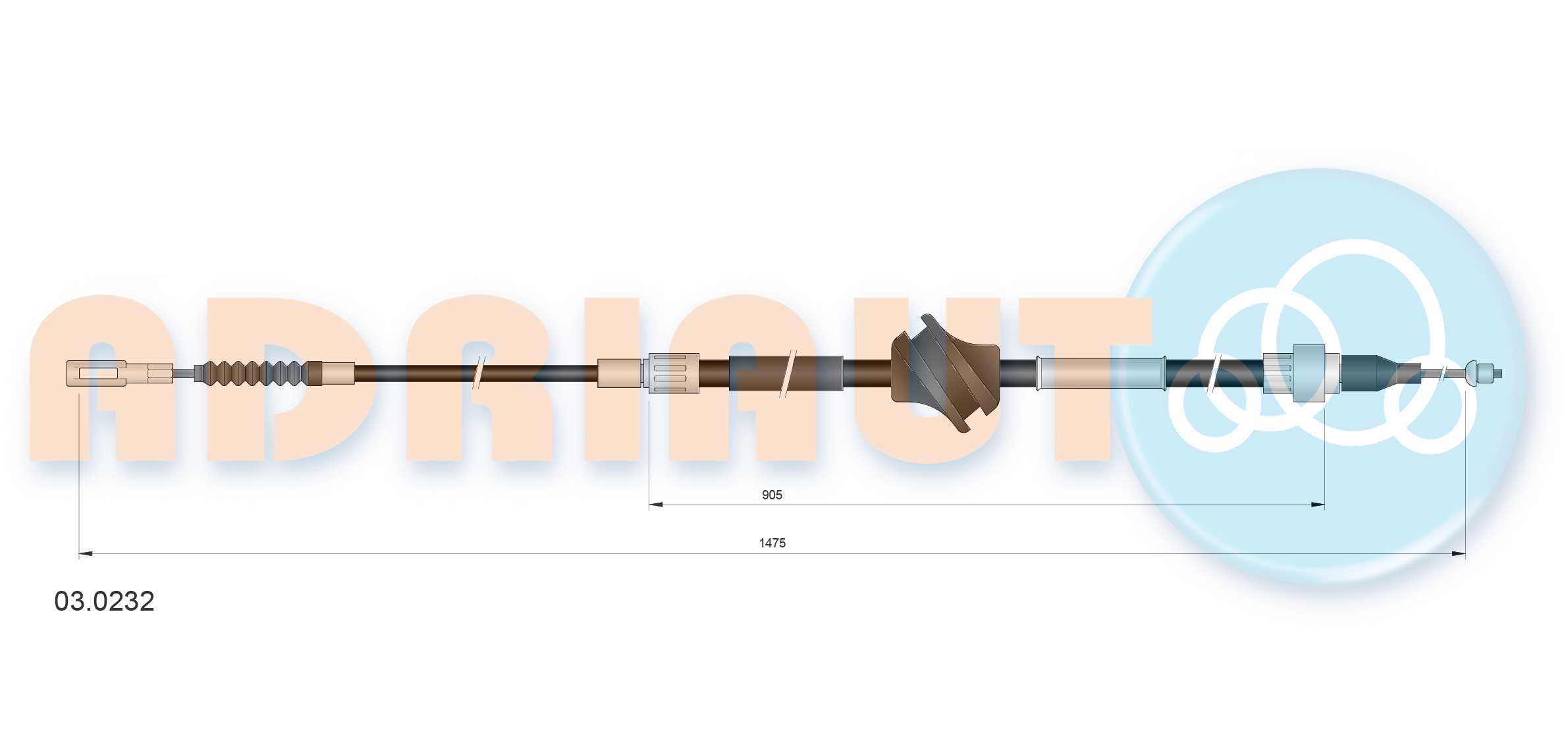 Тросик, cтояночный тормоз   03.0232   ADRIAUTO