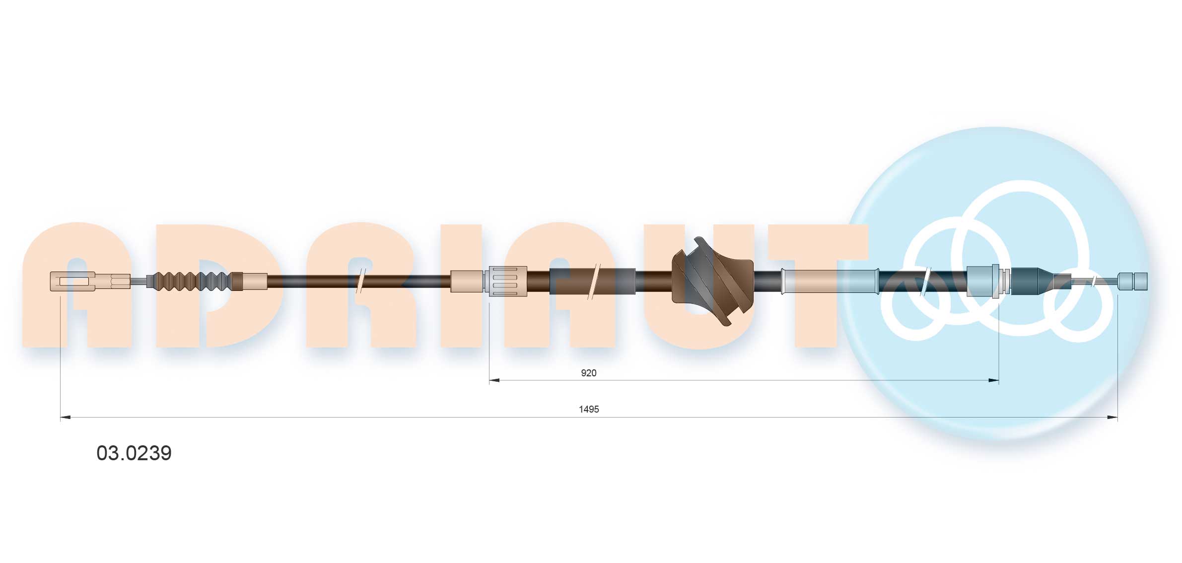 Тросик, cтояночный тормоз   03.0239   ADRIAUTO
