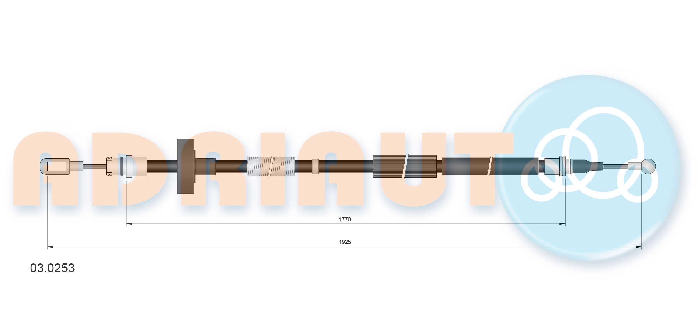 Тросовий привод, стоянкове гальмо   03.0253   ADRIAUTO