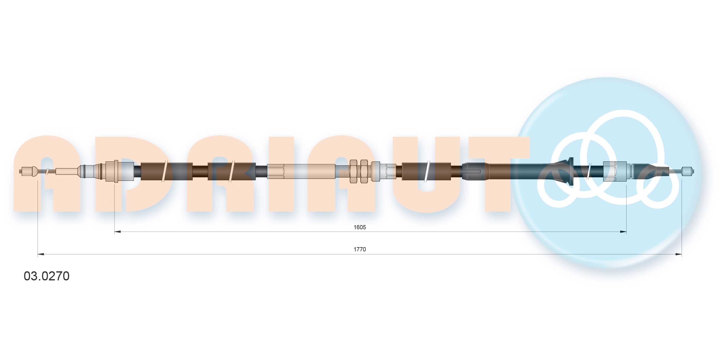 Тросик, cтояночный тормоз   03.0270   ADRIAUTO