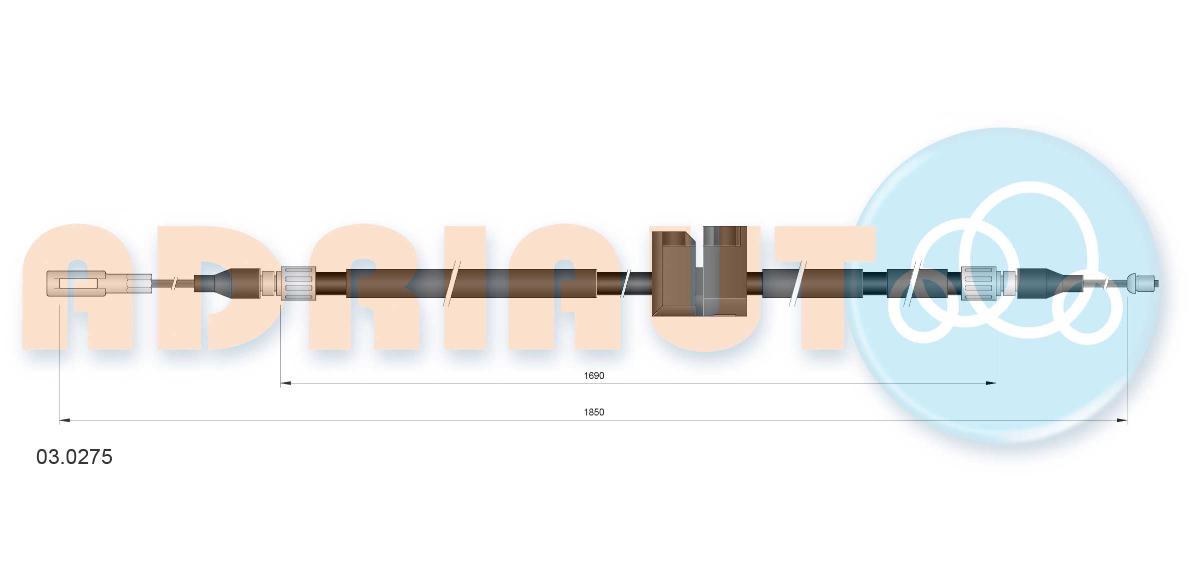 Тросовий привод, стоянкове гальмо   03.0275   ADRIAUTO