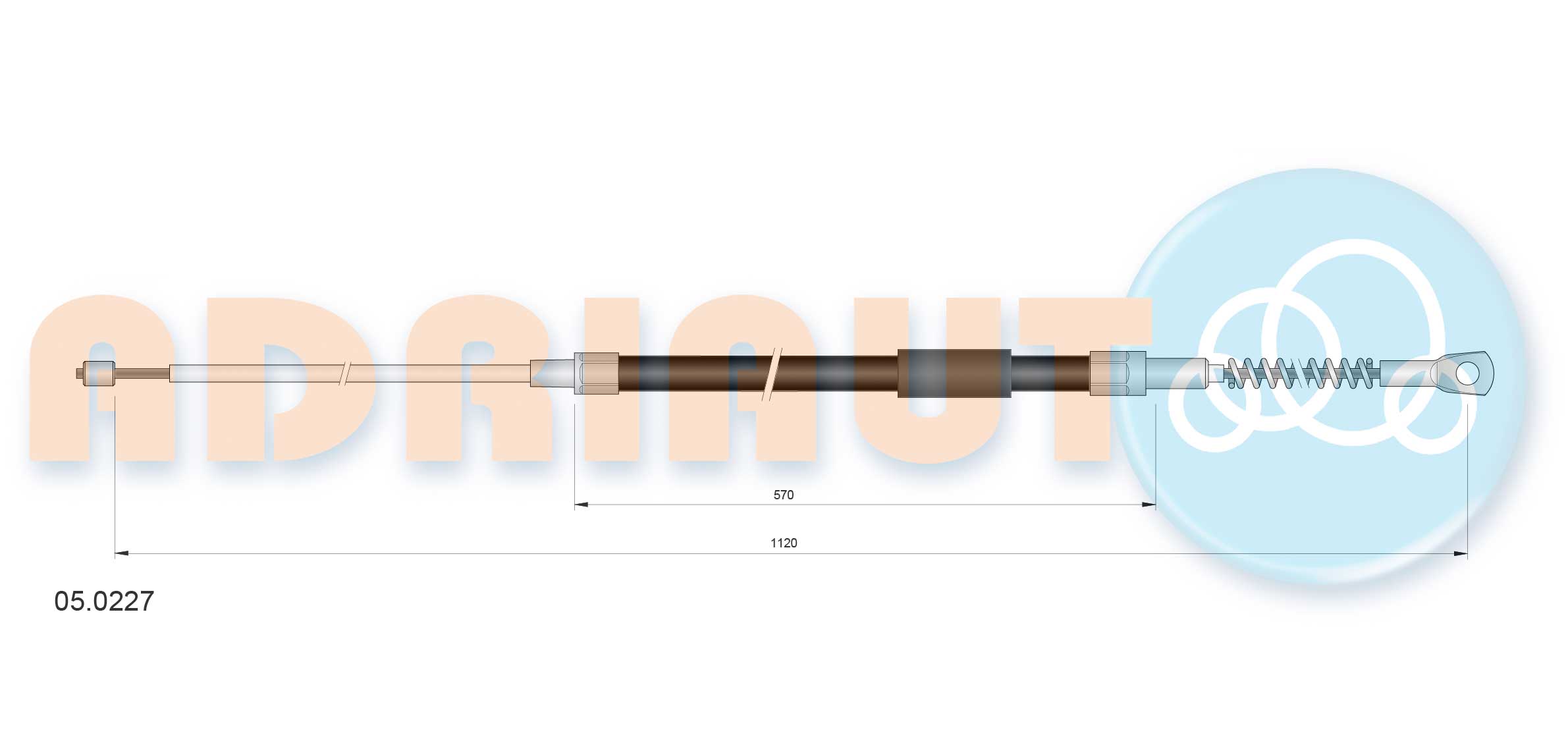 Тросик, cтояночный тормоз   05.0227   ADRIAUTO
