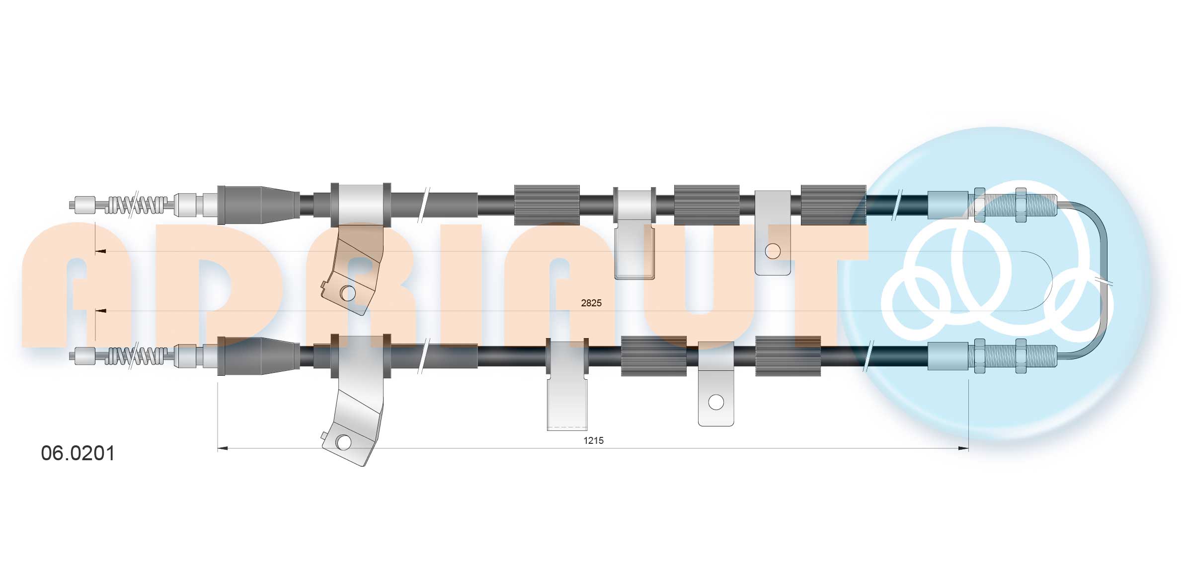 Тросик, cтояночный тормоз   06.0201   ADRIAUTO