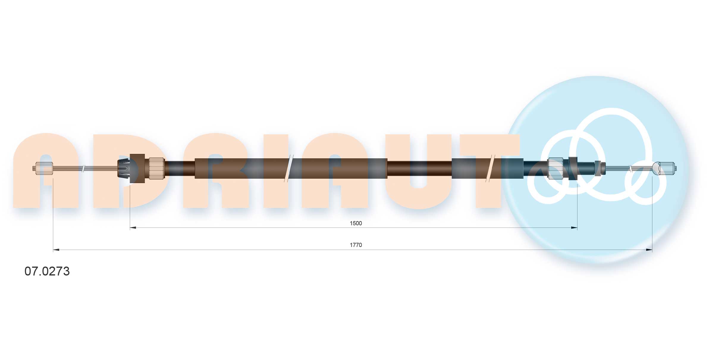 Тросовий привод, стоянкове гальмо   07.0273   ADRIAUTO