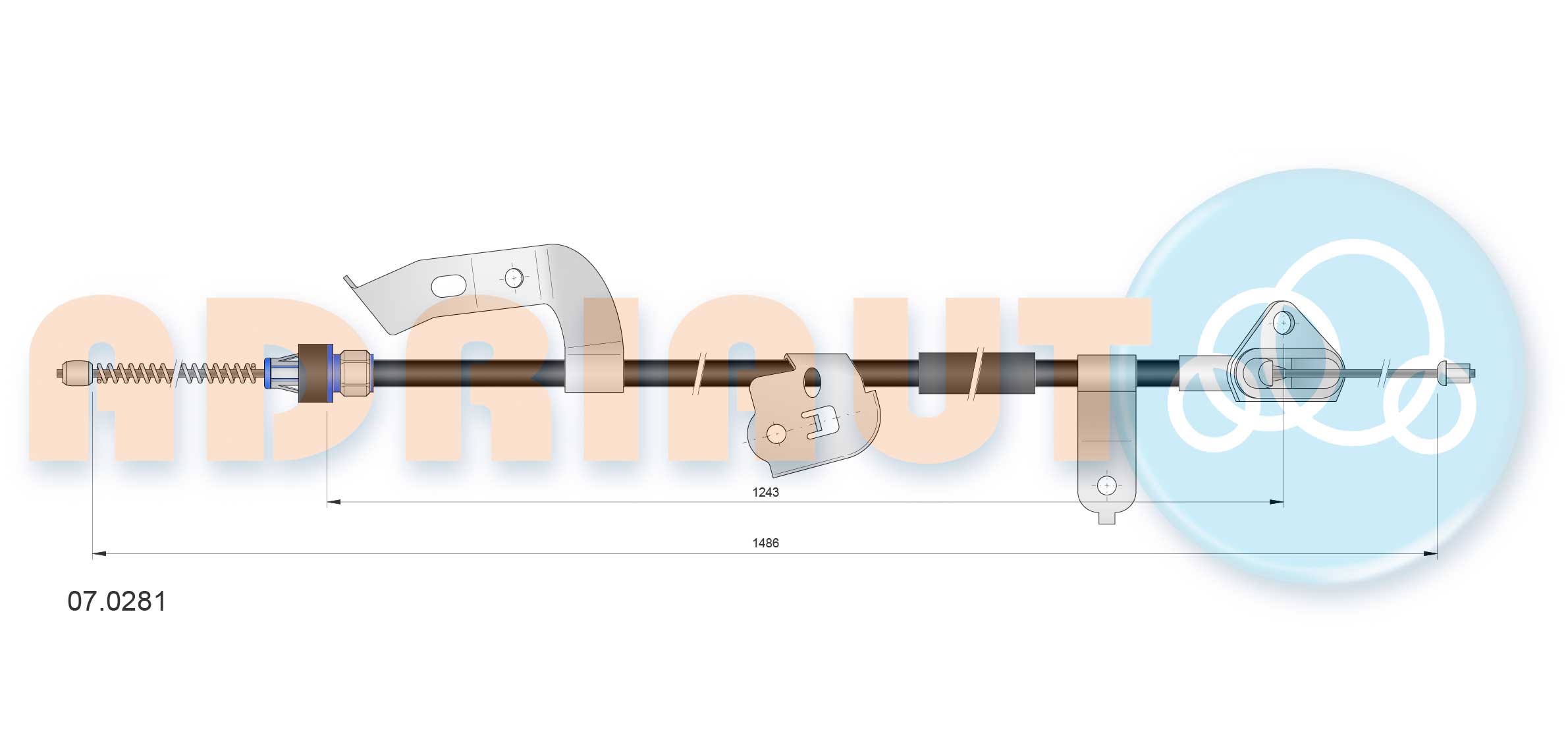 Тросовий привод, стоянкове гальмо   07.0281   ADRIAUTO